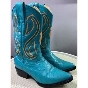 Vintage Donaldo Women Leather Western Cowboy Original Cowgirl Boots Turquoise 6
